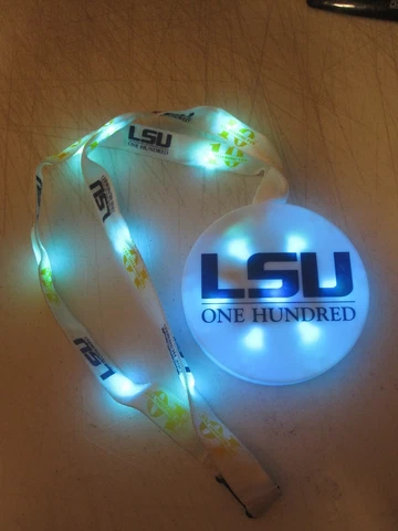 LSU TIGERS ONE HUNDRED YEARS LIGHT UP LCD BLINKING NECKLACE 4 1/2" Cover