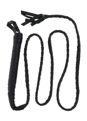 BULL WHIP 2m 6ft  long ( LEATHER LOOK ) - FANCY DRESS Costume Accs NEW - Image 1 of 2