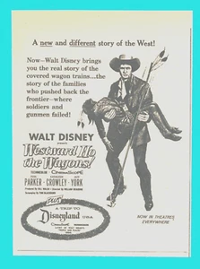 Walt Disney movie Westward Ho The Wagons 1957 vintage PRINT AD western Indians - Picture 1 of 3