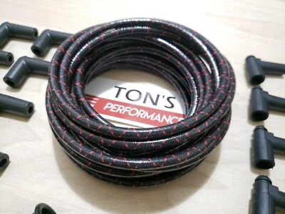 8mm Vintage Cloth Covered Spark Plug Wire Kit for ELECTRONIC IGNITION SYSTEMS R - Image 1 of 4