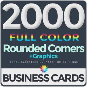 2000 vollfarbige Visitenkarten beidseitig abgerundete Ecken, kostenloses Design & Versand - Bild 1 von 2