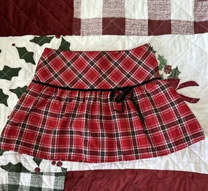 Old Navy Girls Vintage Christmas Plaid Lined Short Mini Skirt Size 7 24” x 11”. - Picture 1 of 8