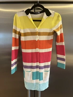SONIA RYKIEL ENFANT многоцветный полосатый кардиган свитер белый 10 молодежи - Изображение 1 из 4