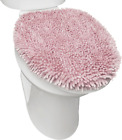 Step Luxury Plush Chenille Machine Ultra Soft Standard Toilet Lid Cover Blush