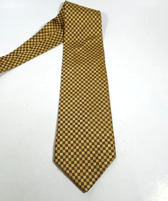 Corbata Valerio Garati Para Hombres Diseñador Hecha a Mano Dorado Marrón Geométrica Negocios Foto 1 de 4