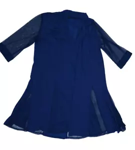 R&M Richards Womens Blue Long Sheer Sleeves Long Open Front Jacket Cover 18W - Picture 1 of 7