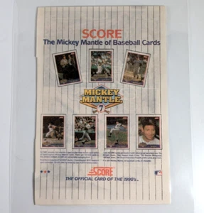 Mickey Mantle Baseball Karten Ergebnis 1990 Serie Promo Werbung Vintage laminierte Wand - Bild 1 von 6
