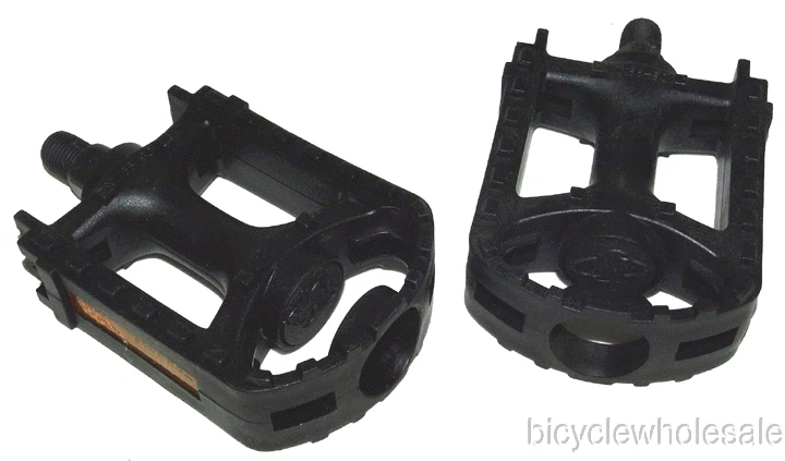 Pedales BMX de plataforma de resina negra / Pedales negros de 1/2 para bielas de una pieza ¡NUEVO! Foto 1 de 1