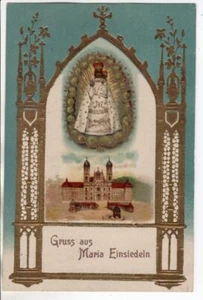 AK  Schweiz   Gruss au Maria Einsiedeln  ,  Präge - Litho    alt !!  - Bild 1 von 2