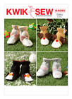 K4090 Sewing Pattern Kwik Sew Baby Animal Booties Cat Mouse Reindeer Penguin S-L