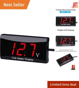 DC 12V Digital Voltmeter LED Display Mini Gauge for Cars Motorcycles Waterproof - Picture 1 of 10