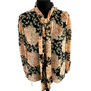Mint Velvet Orange Floral Print Blouse Size Large RRP £89 + all sizes available - Picture 1 of 9