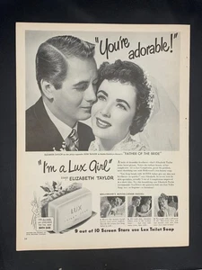 Anuncio de revista* - 1950 - Jabón de inodoro LUX - Elizabeth Taylor - Imagen 1 de 1