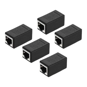 5PCS RJ45 Ethernet Coupler Female to Female in Line Cat7 Cat6 Cat5e Cat5 Black - Afbeelding 1 van 6