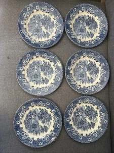 Englische Eisenstein Kuchenteller Country Szene 6er Set sehr guter Zustand 17 cm - Bild 1 von 10