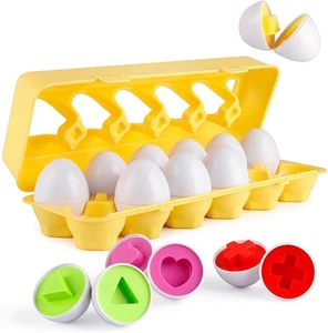 Coogam Matching Eggs 12 pcs Set Color & Shape Recoginition Sorter Puzzle for... - Picture 1 of 7