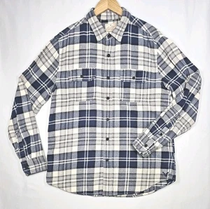 American Eagle Heritage Flanell Button Down Hemd Herren L mittelblau weiß kariert - Bild 1 von 10