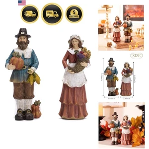 Fall Decorations for Home Pilgrim Figurines Thanksgiving Table Decor Set of 2 7. - Picture 1 of 9