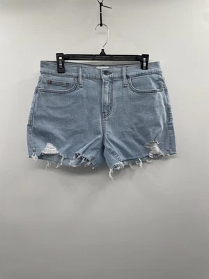 Hudson Jeans Gracie 牛仔短裤女式 30 蓝色复古拉链门襟经典 — 第 1/4 张图片