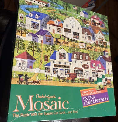 MB Mosaic Charles Wysocki Vintage Puzzle Shops & Buggies 1978 Complete - Image 1 of 4