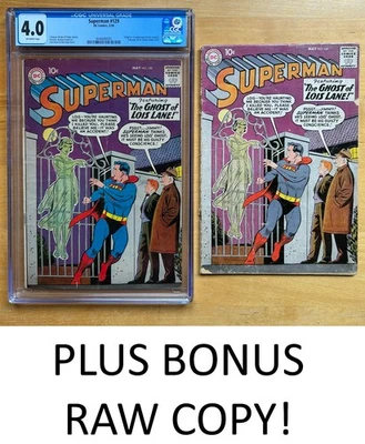 Superman #129 CGC 4.0 (DC 1959) 1st Lori Lemaris key issue! +PLUS BONUS RAW COPY - Image 1 of 4