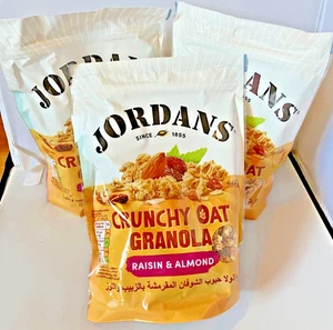 3 x Jordans Crunchy Oat Granola Raisin & Almond Cereal 3 x 370g NEW - Picture 1 of 3