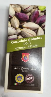 CIOCCOLATO DI MODICA PISTACCHIO ANTICA DOLCERIA RIZZA DAL 1935 100 G