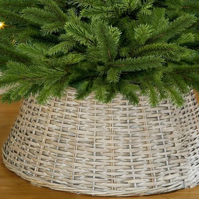 My Christmas Tree Skirt Woven Willow Xmas Tree Collar Wicker Rattan Guard Base