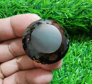 Pretty 103 Crt Smokey Quartz Round Shape Faceted Loose Gemstone For Jewelry - Picture 1 of 13