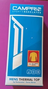 CAMPRI MEN`S SPORTS BASE LAYER THERMAL LONG SLEEVE TOP 100% POLYESTER 2XL - Picture 1 of 9
