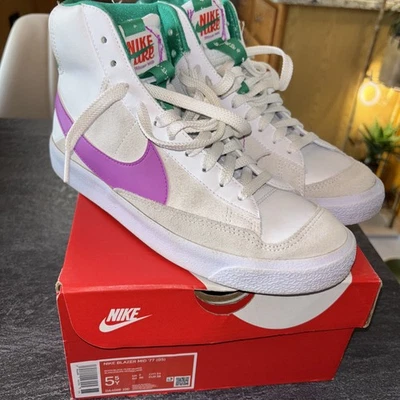 Nike Blazer Mid 77 Blanco Rosa Fucsia Tenis Zapatos Talla US 5.5Y 7.5 W Único Foto 1 de 4
