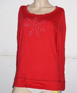 NEW Hue Holiday Graphic Pajama T-Shirt PJ61208 Red - Picture 1 of 1