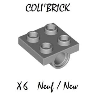 Lego 2817 - 6x Plaque / Plate, modified 2x2 Pin holes - Light B Gray - NEUF NEW - Foto 1 di 1