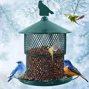 Metal Bird Feeders for Outside, Hanging Wild Bird Feeder, 4 Lbs Large Seed Ca... - Picture 1 of 8
