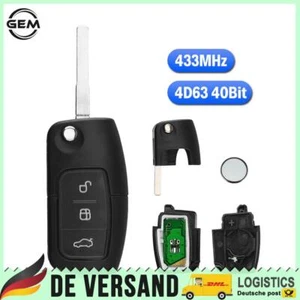 Auto Funkschlüssel 3-Tasten 433Mhz 4D63 Für Ford Focus C-Max Mondeo Galaxy - Bild 1 von 5