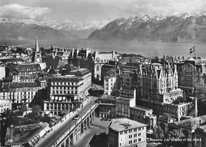 Postal Suiza Lausana y los Alpes RPPC Circa 1971 - Imagen 1 de 2