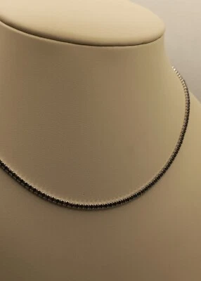 COLLANA TENNIS ARGENTO RODIATO DONNA MM 2 ZIRCONI NERO CM 40-45 EXPLOIT - Immagine 1 di 4