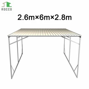Vehicle Shelter 2.6m x 6m x 2.8m Steel Backyard Carport Flat Roof Steel - Picture 1 of 1