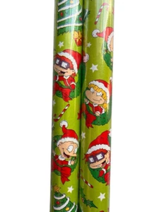 2 Rolls Nickelodeon RUGRATS Christmas Wrapping Paper 40 sq ft Total - Picture 1 of 2