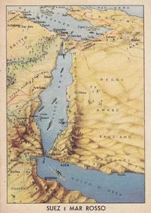 C1463) WW2 FRANCHIGIA GEOGRAFICA CON "VINCERE", SUEZ E IL MAR ROSSO. NUOVA. - Picture 1 of 1