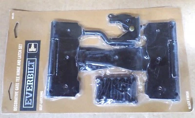 EVERBILT 15472 BLACK DECORATIVE GATE HINGE AND LATCH SET HARDWARE PARTS (BLACK) - Image 1 of 2
