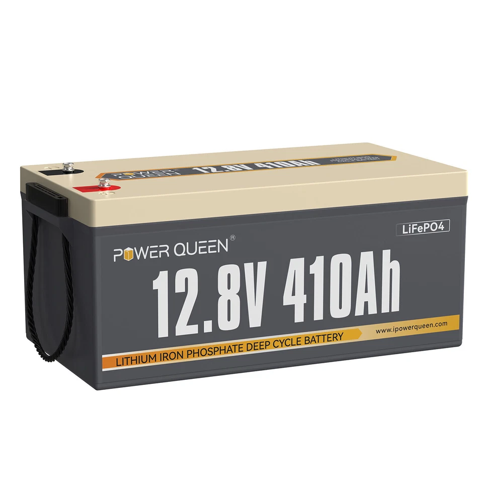 Power Queen P12V410-250 12V 410Ah LiFePO4 Lithium Battery for Solar Off-Grid RV