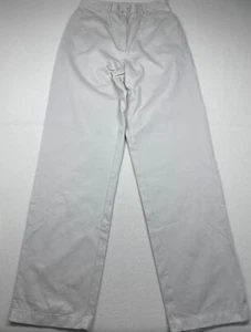 VTG 90s LL Bean Womens High Waist Chino Pants Sz 8 Tall Beige Twill Straight Leg - Picture 1 of 14