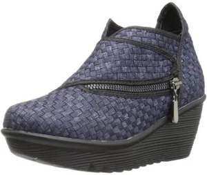 NEW Bernie Mev Zig Zag Side Zip Ankle Bootie - Denim Blue - 7-8US / 38 (D52) - Picture 1 of 8