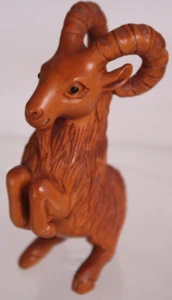 Talla de boj miniatura firmada vintage Netsuke - Billy Goat - Imagen 1 de 6