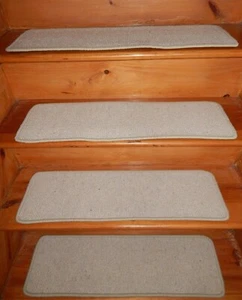 13 Step 9" X 30" Stair Treads Staircase  WOOL WOVEN CARPET Jute Backing. - Picture 1 of 5