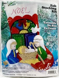 NUOVO 90s Design Works Mary Joseph & Baby Jesus 5063 kit calze feltro vintage 15211 - Foto 1 di 2