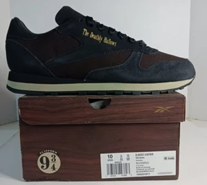 Reebok Classic Leather Harry Potter Men's Black Shoes Size 10 Deathly Hollows - Picture 1 of 11