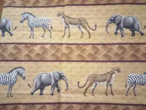 animals jungle elephant fun fabric length zebra piece 23 x 16 inch - Picture 1 of 2
