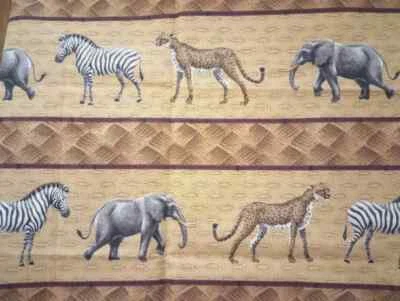 animals jungle elephant fun fabric length zebra piece 23 x 16 inch - Image 1 of 2